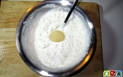 Joghurt mit getrocknetem wilden Knoblauch