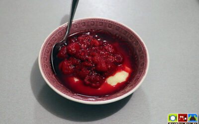 Grießbrei mit Himbeeren